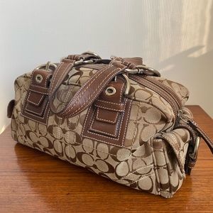 Coach Signature Satchel Canvas Bag